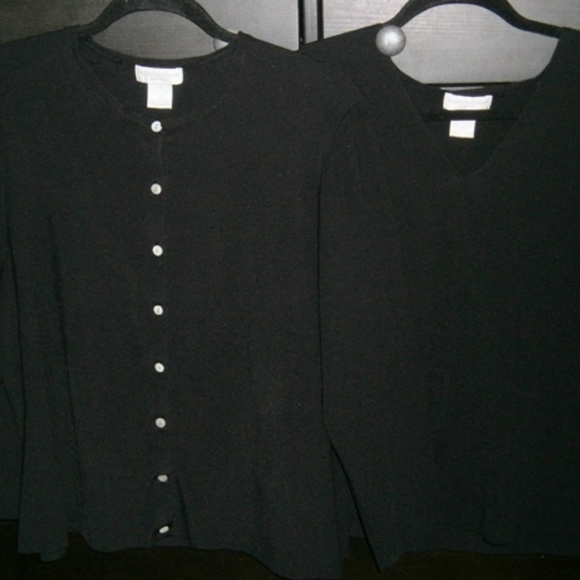 Worthington Sweaters - Worthington Button up Black Twinset Sweater